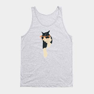 Cat in glasses Tank Top